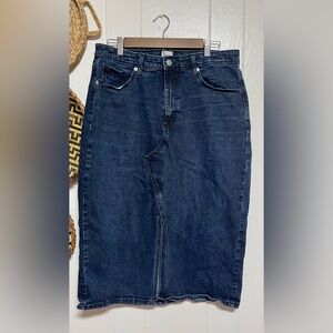 A New Day Denim high rise midi skirt size 14/32R